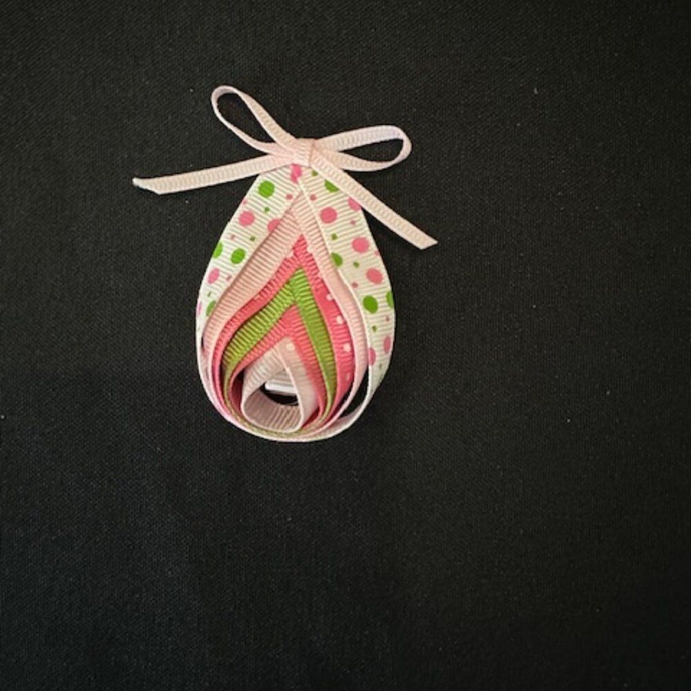 Pink Easter Egg Sculpture Hair Clip  5B1773  Handmade NWT Boutique